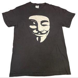 Anonymous V for Vendetta Tee Shirt Vintage Hacker T Shirt